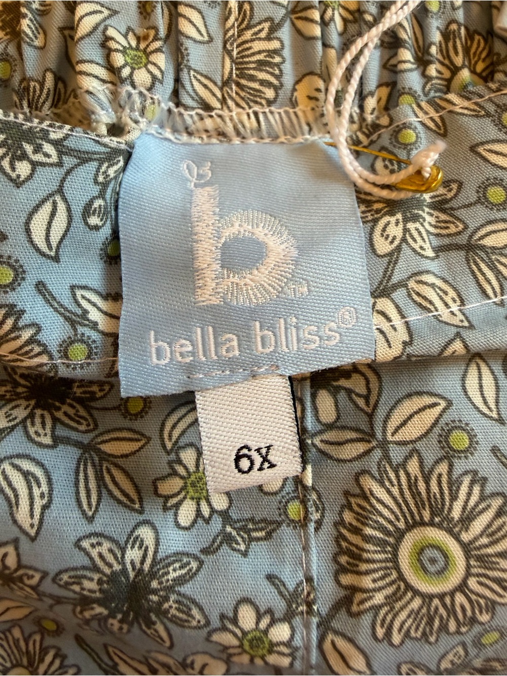 NWT Bella Bliss girls Blue Floral Pull-On Pants size 6x - Picture 3 of 3